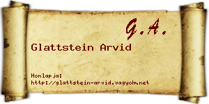 Glattstein Arvid névjegykártya